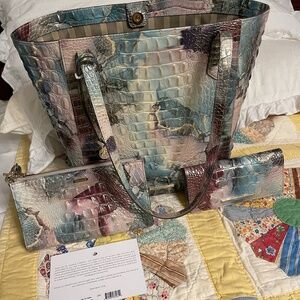 Brahmin Vintage Large tote in Nirvana 3 piece set